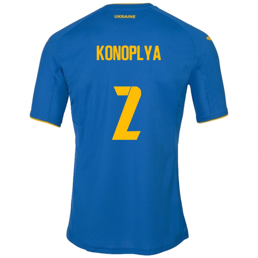 Kinderen Oekraïne Yukhym Konoplya #2 Blauw Uitshirt Uittenue 24-26 T-Shirt