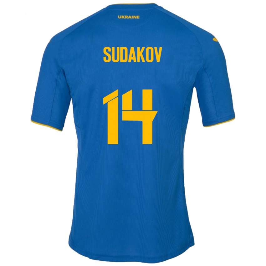 Kinderen Oekraïne Georgiy Sudakov #14 Blauw Uitshirt Uittenue 24-26 T-Shirt