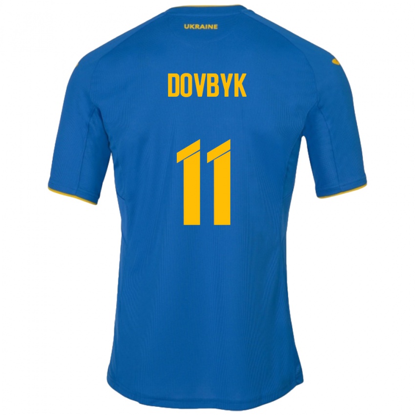 Kinderen Oekraïne Artem Dovbyk #11 Blauw Uitshirt Uittenue 24-26 T-Shirt