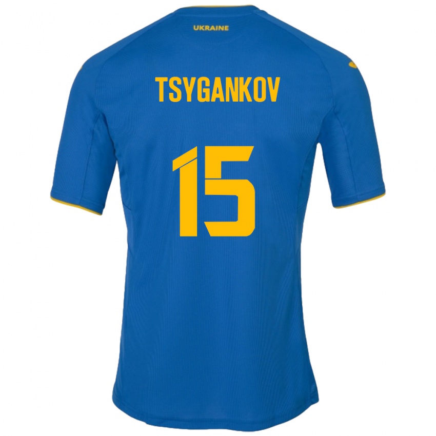 Kinderen Oekraïne Viktor Tsygankov #15 Blauw Uitshirt Uittenue 24-26 T-Shirt