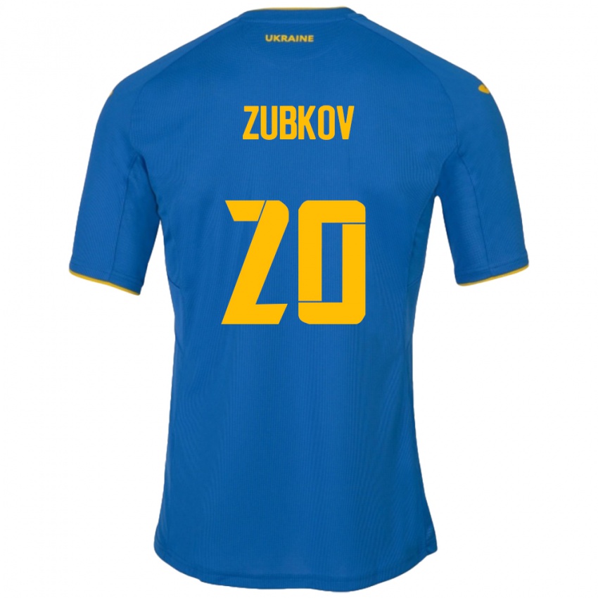 Kinderen Oekraïne Oleksandr Zubkov #20 Blauw Uitshirt Uittenue 24-26 T-Shirt