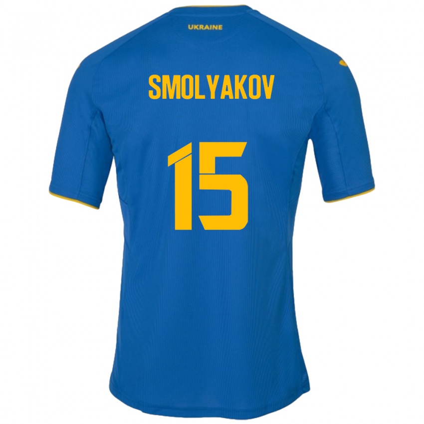 Kinderen Oekraïne Artem Smolyakov #15 Blauw Uitshirt Uittenue 24-26 T-Shirt