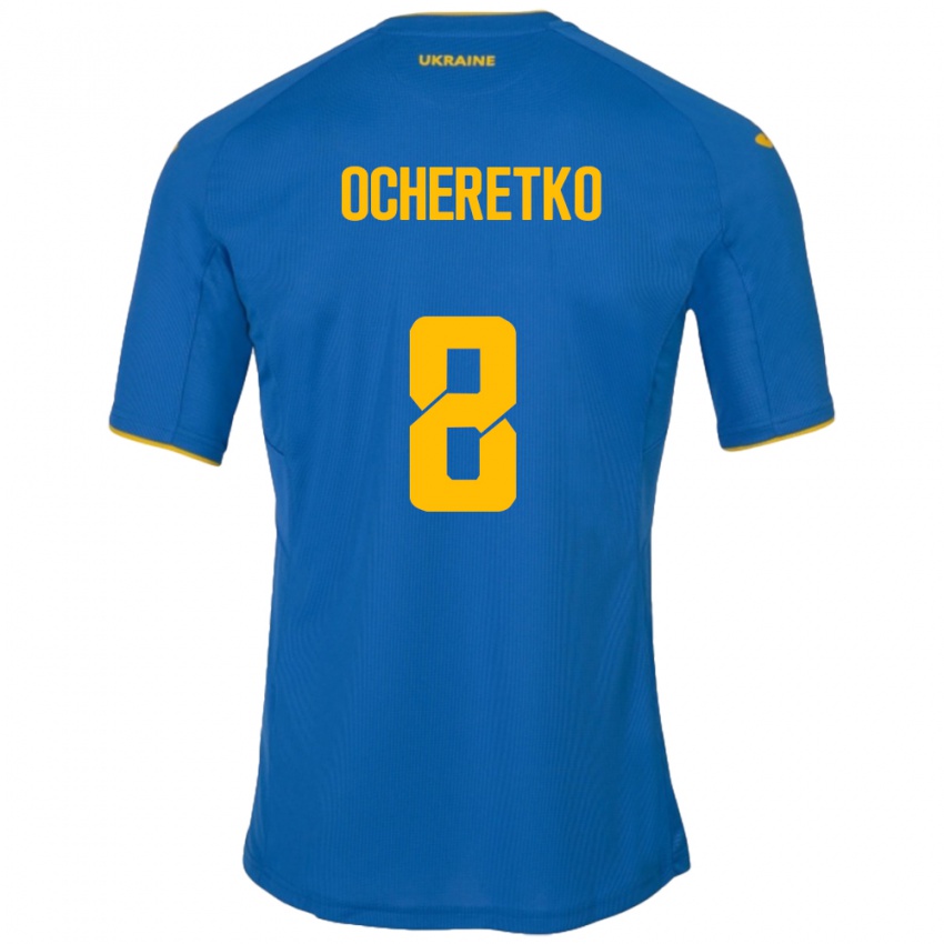 Kinderen Oekraïne Oleg Ocheretko #8 Blauw Uitshirt Uittenue 24-26 T-Shirt