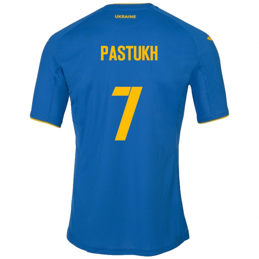 Kinderen Oekraïne Yevgeniy Pastukh #7 Blauw Uitshirt Uittenue 24-26 T-Shirt