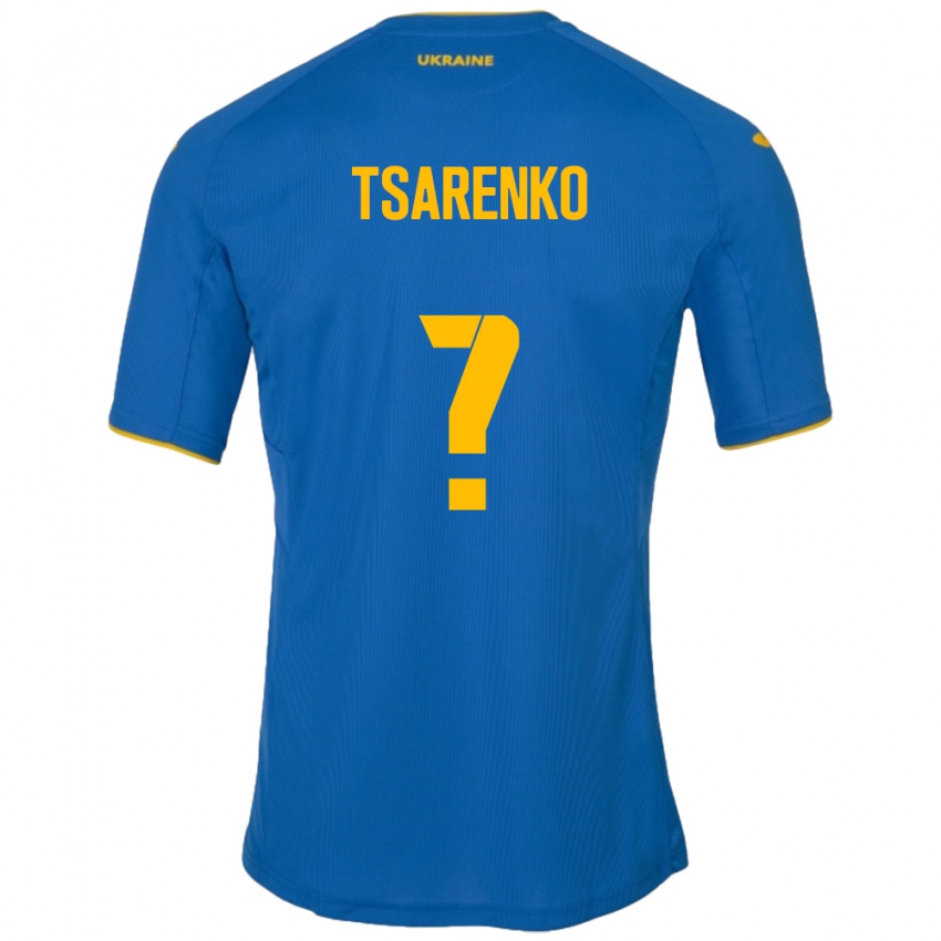 Kinderen Oekraïne Anton Tsarenko #0 Blauw Uitshirt Uittenue 24-26 T-Shirt