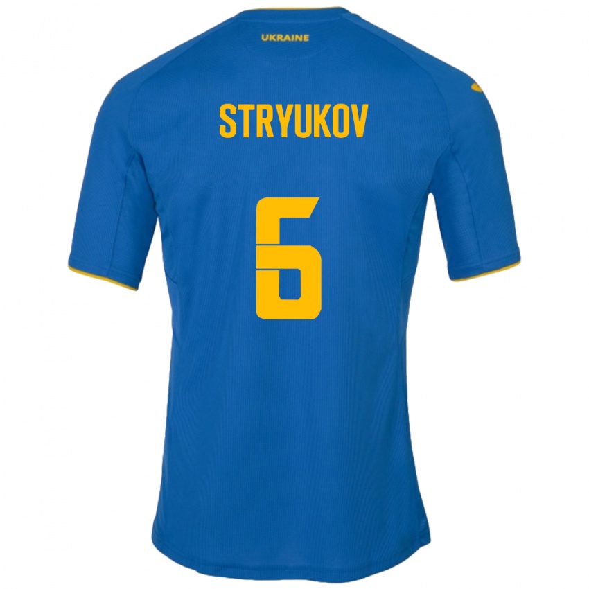 Kinderen Oekraïne Maksym Stryukov #6 Blauw Uitshirt Uittenue 24-26 T-Shirt