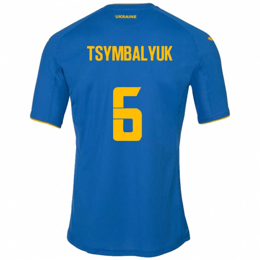 Kinderen Oekraïne Maksym Tsymbalyuk #6 Blauw Uitshirt Uittenue 24-26 T-Shirt