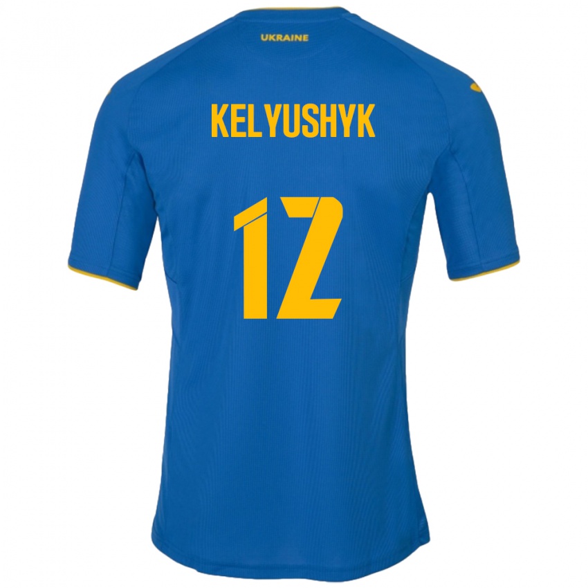 Kinderen Oekraïne Darya Kelyushyk #12 Blauw Uitshirt Uittenue 24-26 T-Shirt