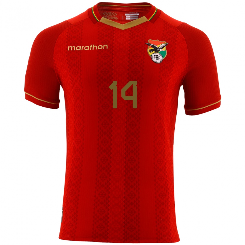 Kinderen Bolivia Ricardo Cadima #14 Rood Uitshirt Uittenue 24-26 T-Shirt