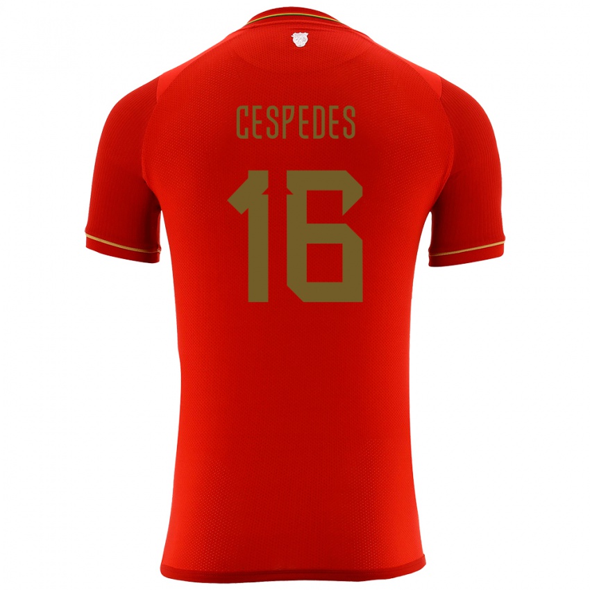 Kinderen Bolivia Boris Céspedes #16 Rood Uitshirt Uittenue 24-26 T-Shirt