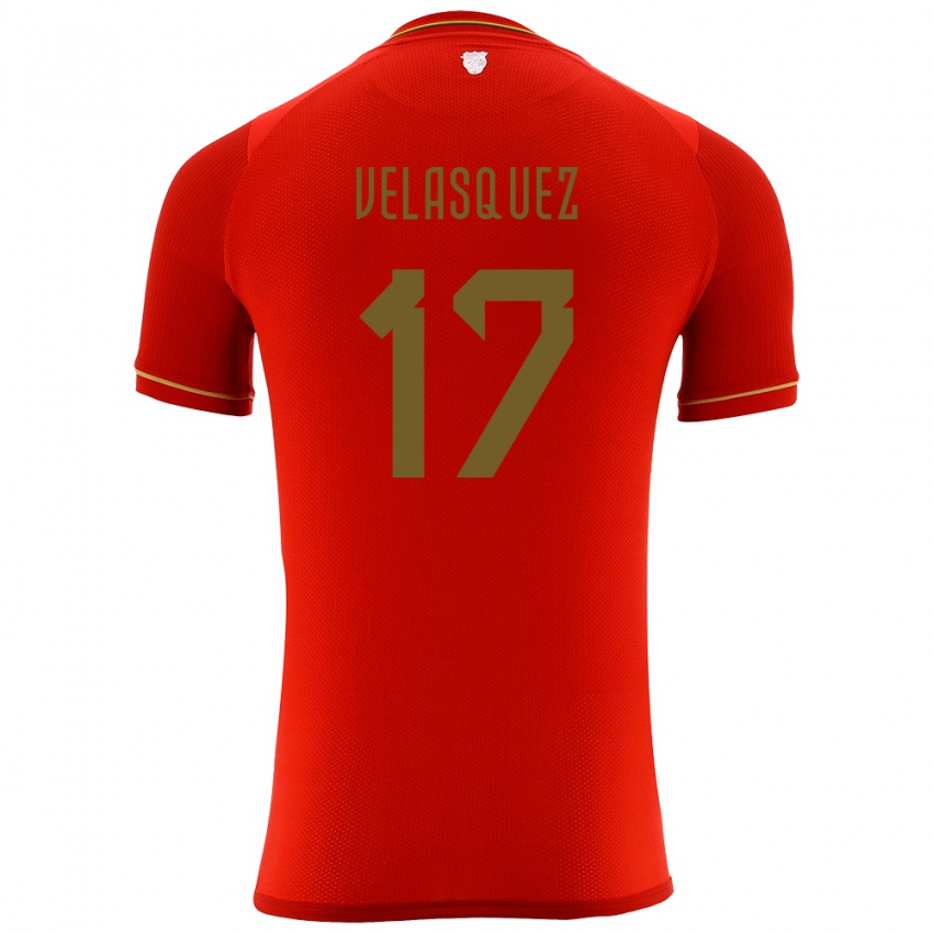 Kinderen Bolivia Jhon Velásquez #17 Rood Uitshirt Uittenue 24-26 T-Shirt