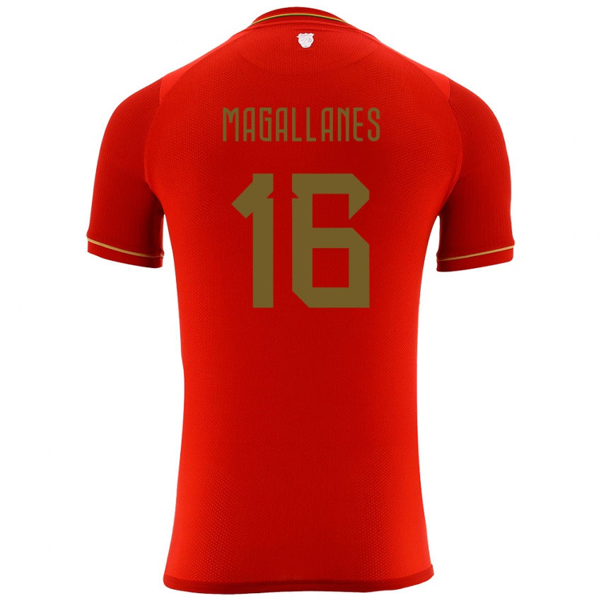 Kinderen Bolivia Juan Magallanes #16 Rood Uitshirt Uittenue 24-26 T-Shirt