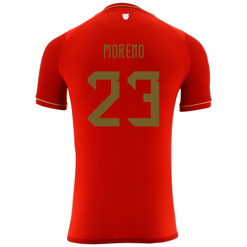 Kinderen Bolivia Leonel Moreno #23 Rood Uitshirt Uittenue 24-26 T-Shirt