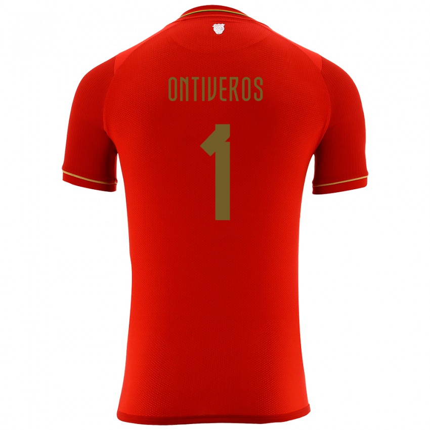 Kinderen Bolivia Mel Ontiveros #1 Rood Uitshirt Uittenue 24-26 T-Shirt