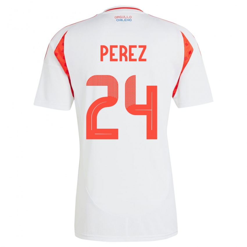 Kinderen Chili César Pérez #24 Wit Uitshirt Uittenue 24-26 T-Shirt