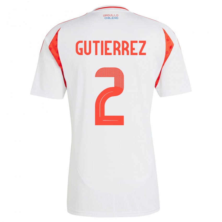 Kinderen Chili Joaquín Gutiérrez #2 Wit Uitshirt Uittenue 24-26 T-Shirt