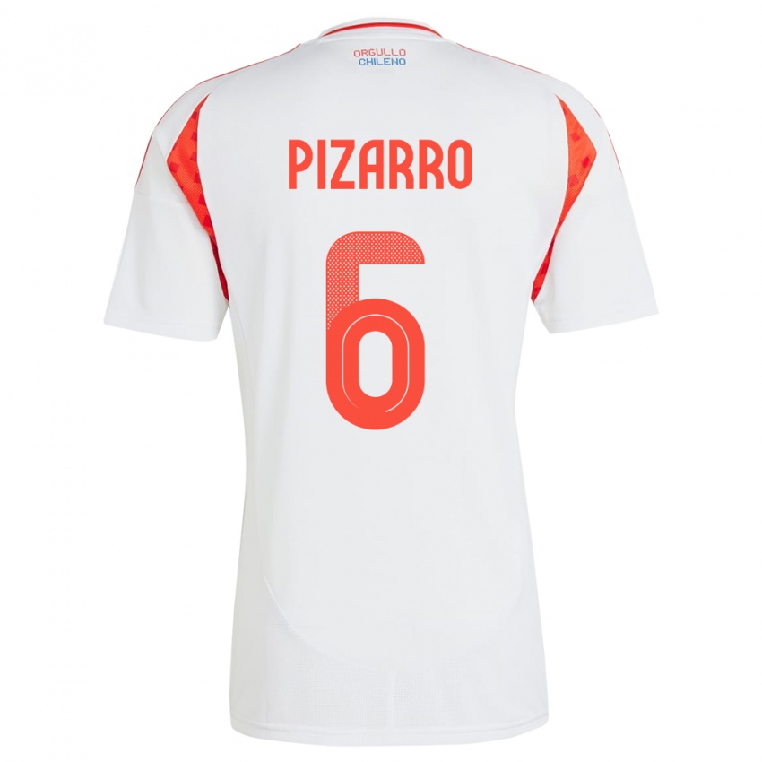 Kinderen Chili Vicente Pizarro #6 Wit Uitshirt Uittenue 24-26 T-Shirt