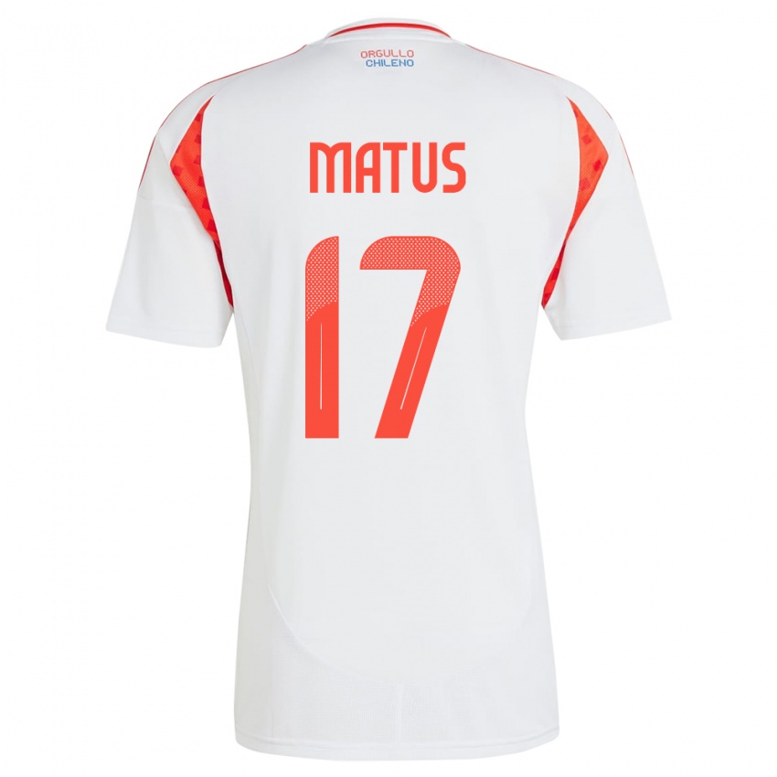 Kinderen Chili Esteban Matus #17 Wit Uitshirt Uittenue 24-26 T-Shirt