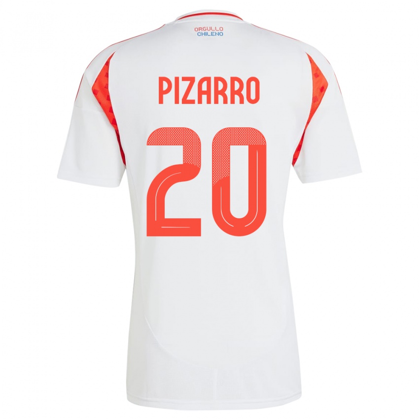 Kinderen Chili Damián Pizarro #20 Wit Uitshirt Uittenue 24-26 T-Shirt