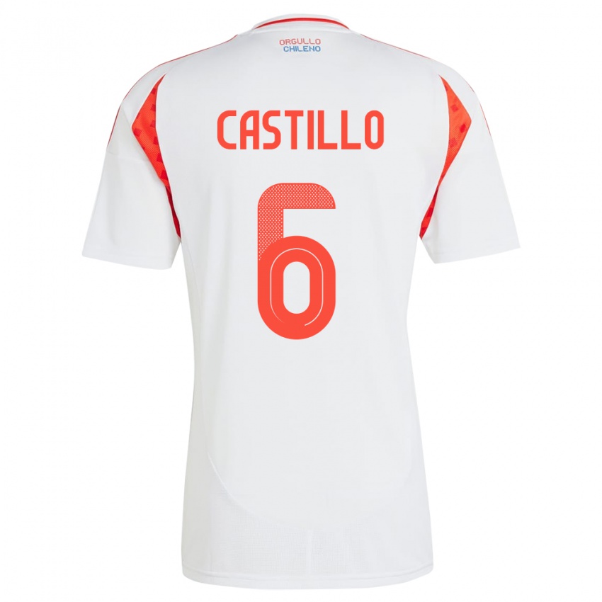 Kinderen Chili Cristóbal Castillo #6 Wit Uitshirt Uittenue 24-26 T-Shirt