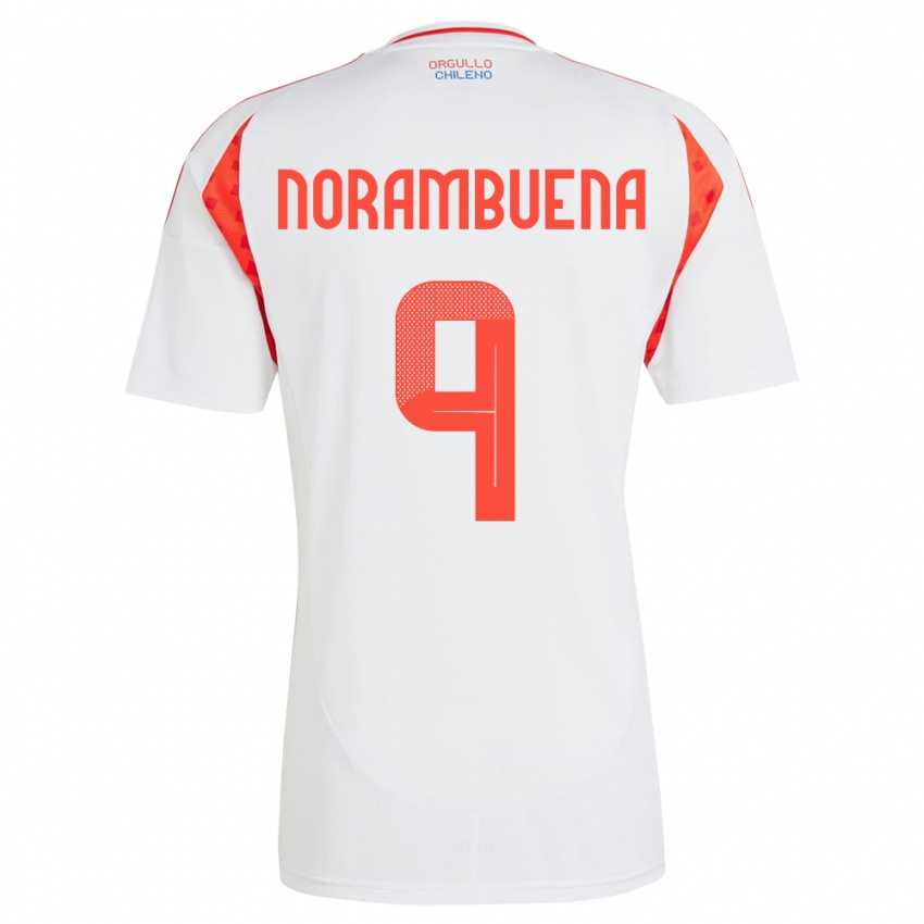 Kinderen Chili Gabriel Norambuena #9 Wit Uitshirt Uittenue 24-26 T-Shirt