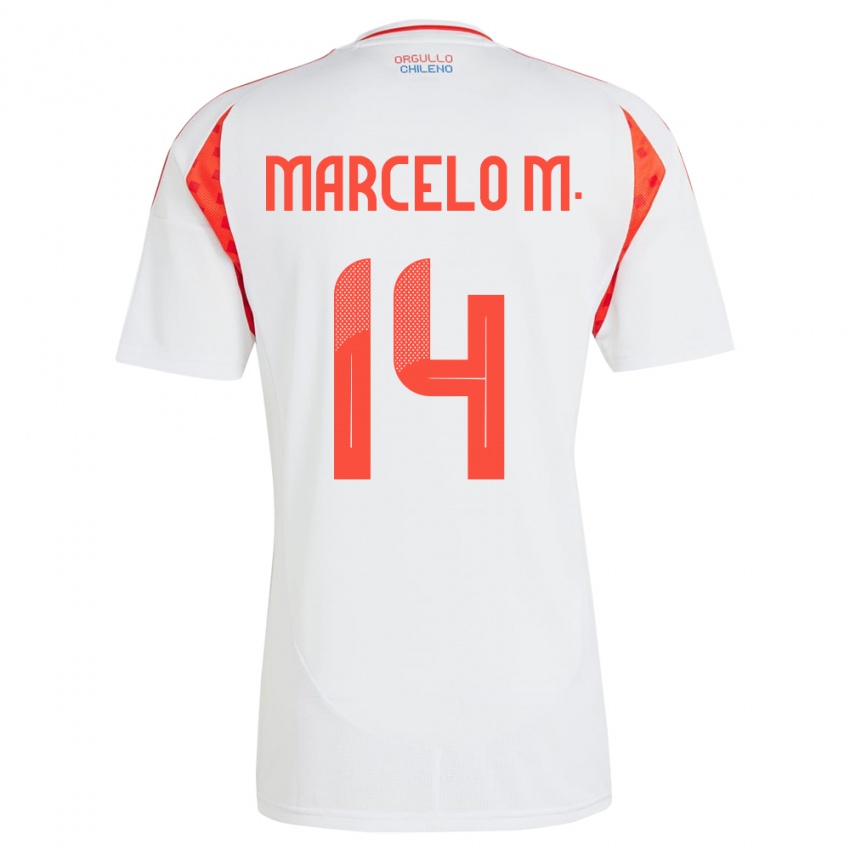 Kinderen Chili Marcelo Morales #14 Wit Uitshirt Uittenue 24-26 T-Shirt