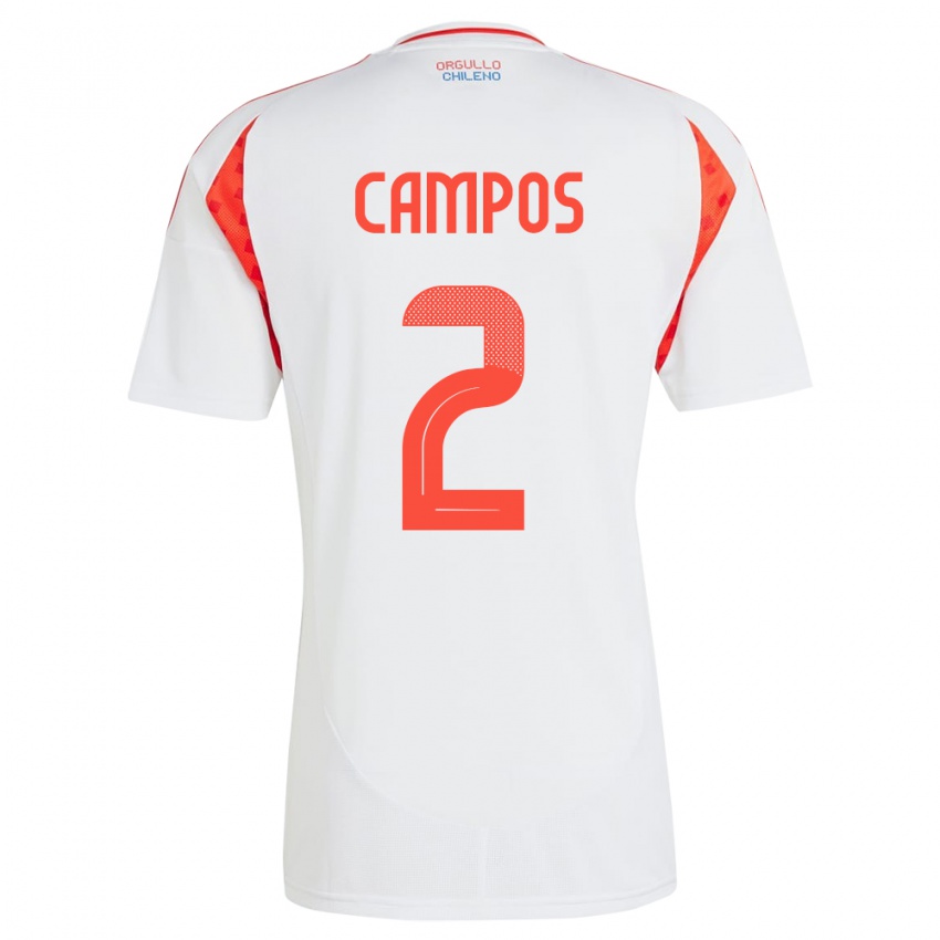 Kinderen Chili Víctor Campos #2 Wit Uitshirt Uittenue 24-26 T-Shirt