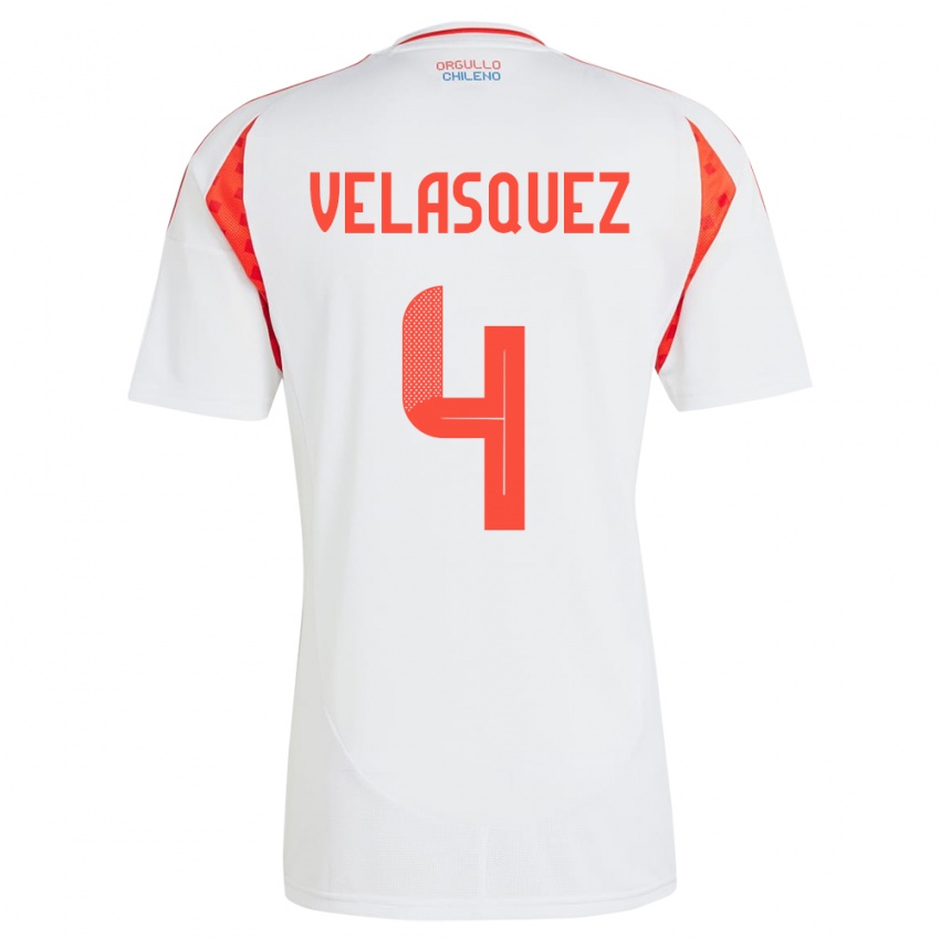 Kinderen Chili Lucas Velásquez #4 Wit Uitshirt Uittenue 24-26 T-Shirt