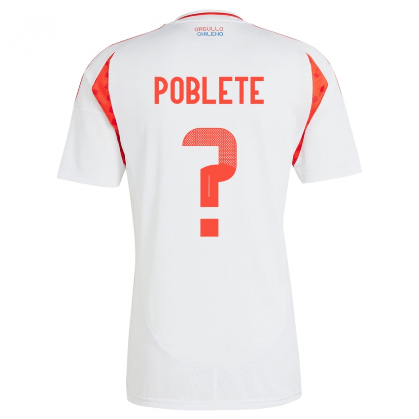 Kinderen Chili José Poblete #0 Wit Uitshirt Uittenue 24-26 T-Shirt