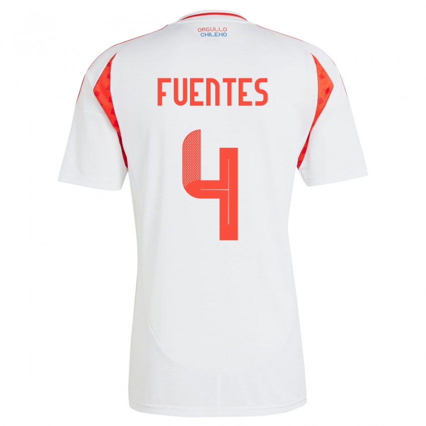 Kinderen Chili Karen Fuentes #4 Wit Uitshirt Uittenue 24-26 T-Shirt