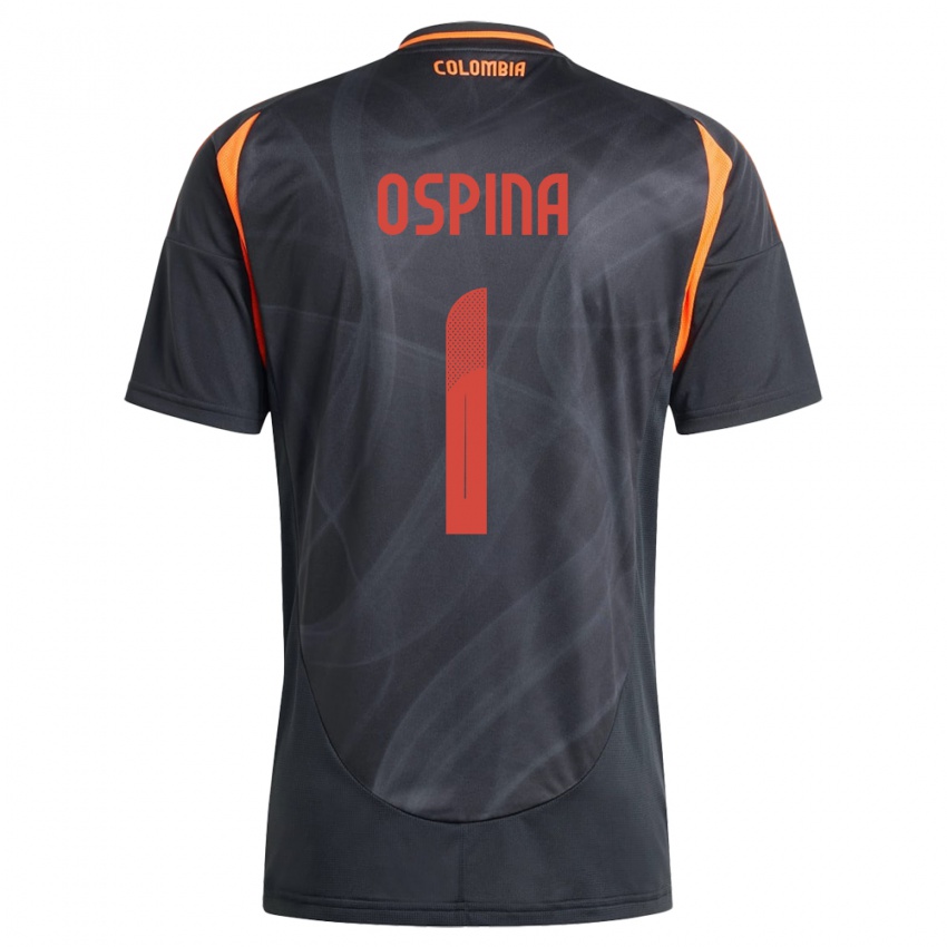 Kinderen Colombia David Ospina #1 Zwart Uitshirt Uittenue 24-26 T-Shirt