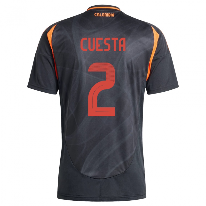 Kinderen Colombia Carlos Cuesta #2 Zwart Uitshirt Uittenue 24-26 T-Shirt