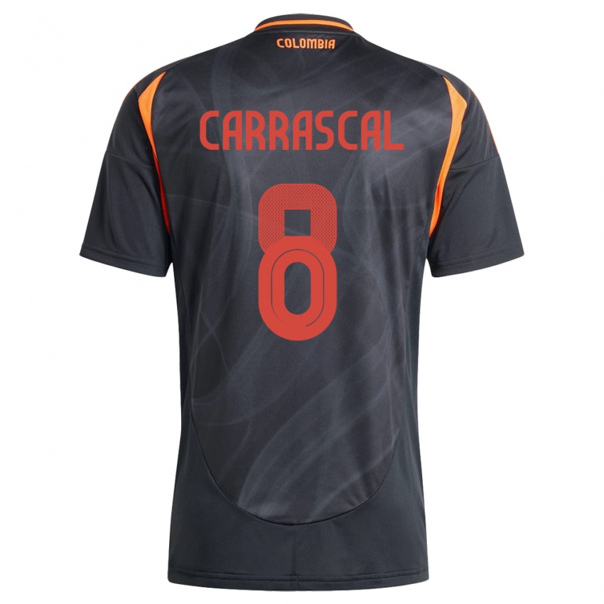 Kinderen Colombia Jorge Carrascal #8 Zwart Uitshirt Uittenue 24-26 T-Shirt