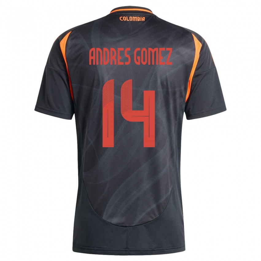 Kinderen Colombia Carlos Andrés Gómez #14 Zwart Uitshirt Uittenue 24-26 T-Shirt