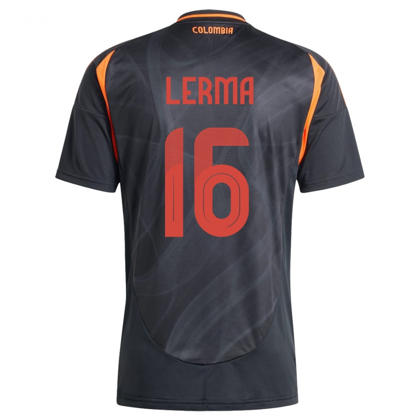 Kinderen Colombia Jefferson Lerma #16 Zwart Uitshirt Uittenue 24-26 T-Shirt