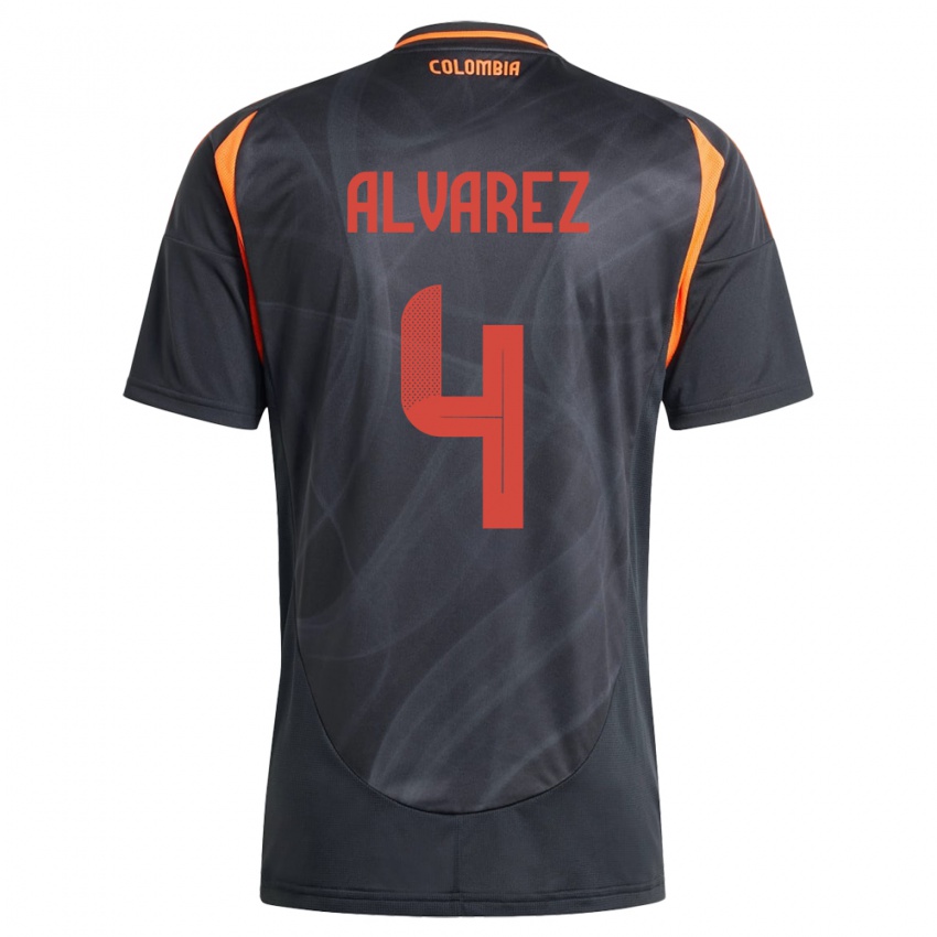 Kinderen Colombia Fernando Álvarez #4 Zwart Uitshirt Uittenue 24-26 T-Shirt