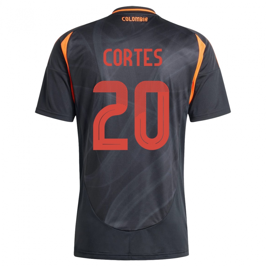 Kinderen Colombia Óscar Cortés #20 Zwart Uitshirt Uittenue 24-26 T-Shirt