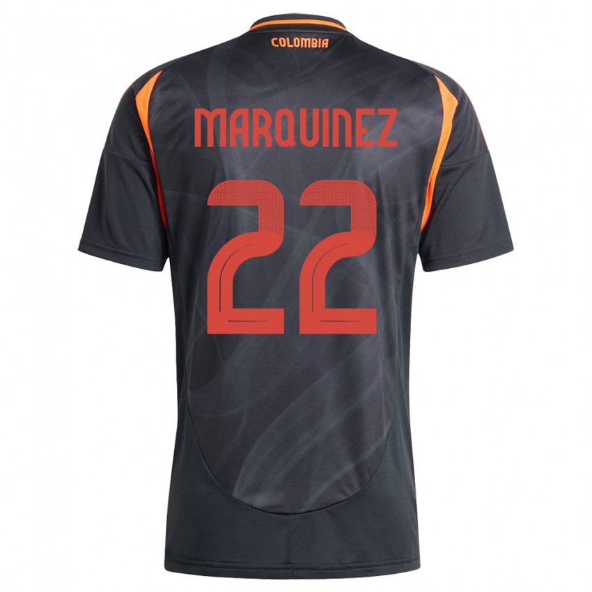 Kinderen Colombia Luis Marquinez #22 Zwart Uitshirt Uittenue 24-26 T-Shirt