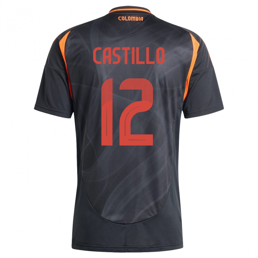 Kinderen Colombia Juan Castillo #12 Zwart Uitshirt Uittenue 24-26 T-Shirt