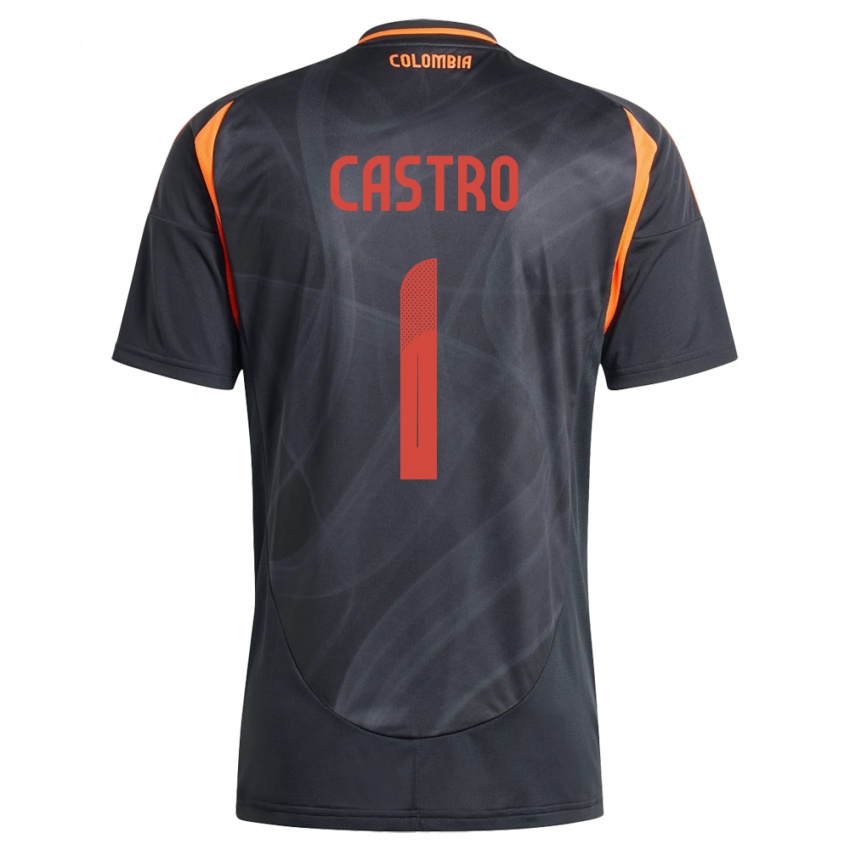 Kinderen Colombia Danny Castro #1 Zwart Uitshirt Uittenue 24-26 T-Shirt