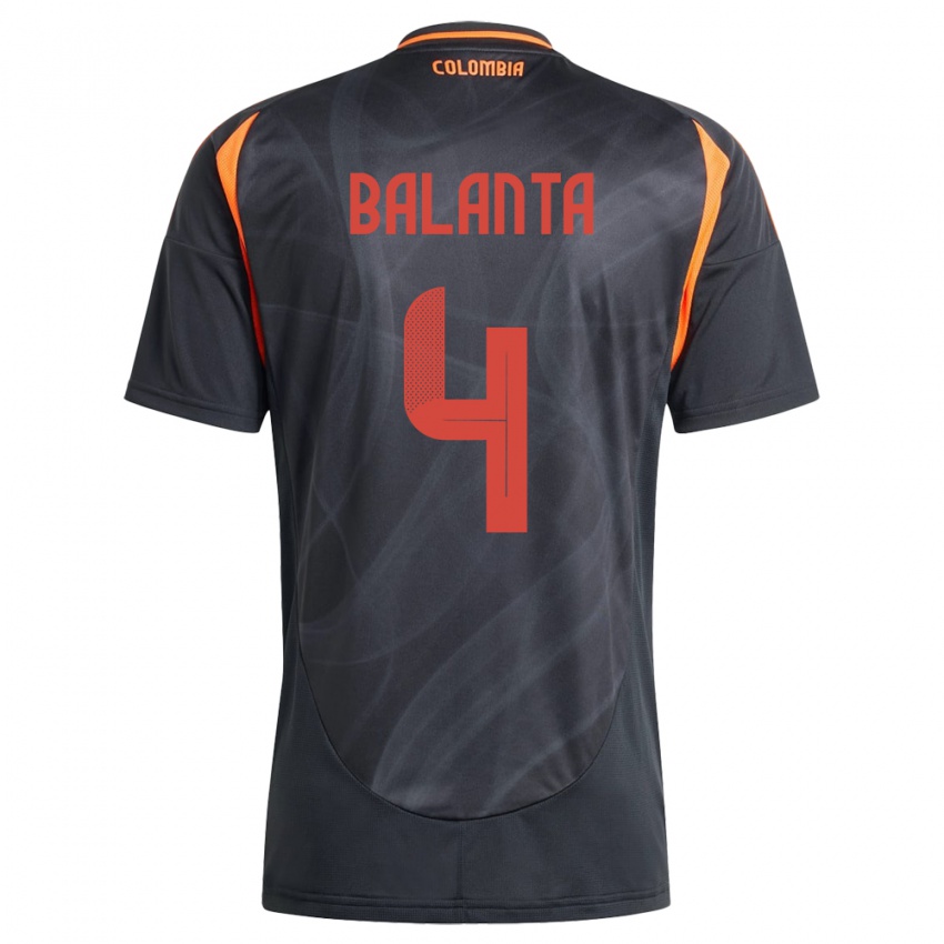 Kinderen Colombia Marlon Balanta #4 Zwart Uitshirt Uittenue 24-26 T-Shirt