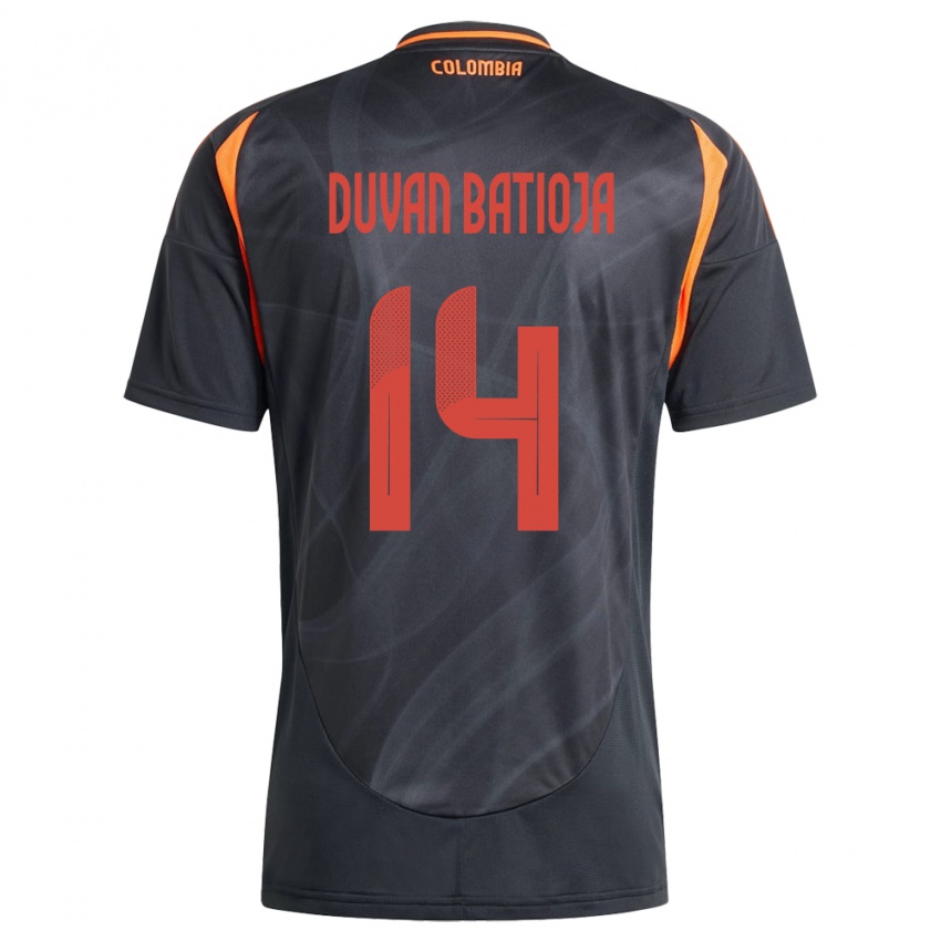 Kinderen Colombia Andy Duván Batioja #14 Zwart Uitshirt Uittenue 24-26 T-Shirt