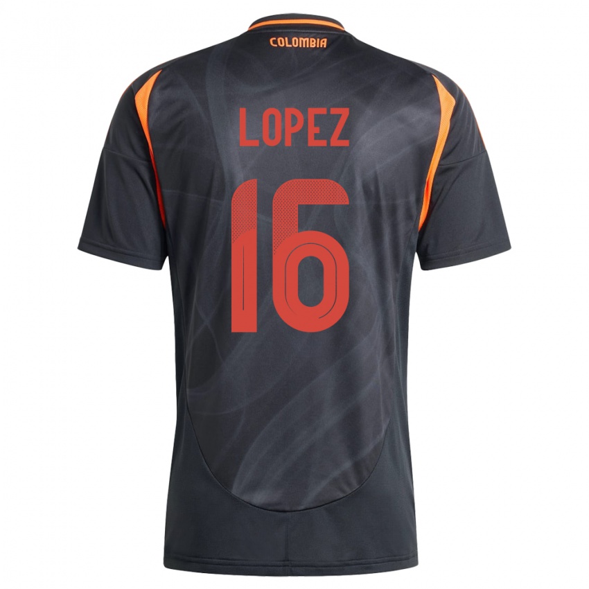 Kinderen Colombia William López #16 Zwart Uitshirt Uittenue 24-26 T-Shirt