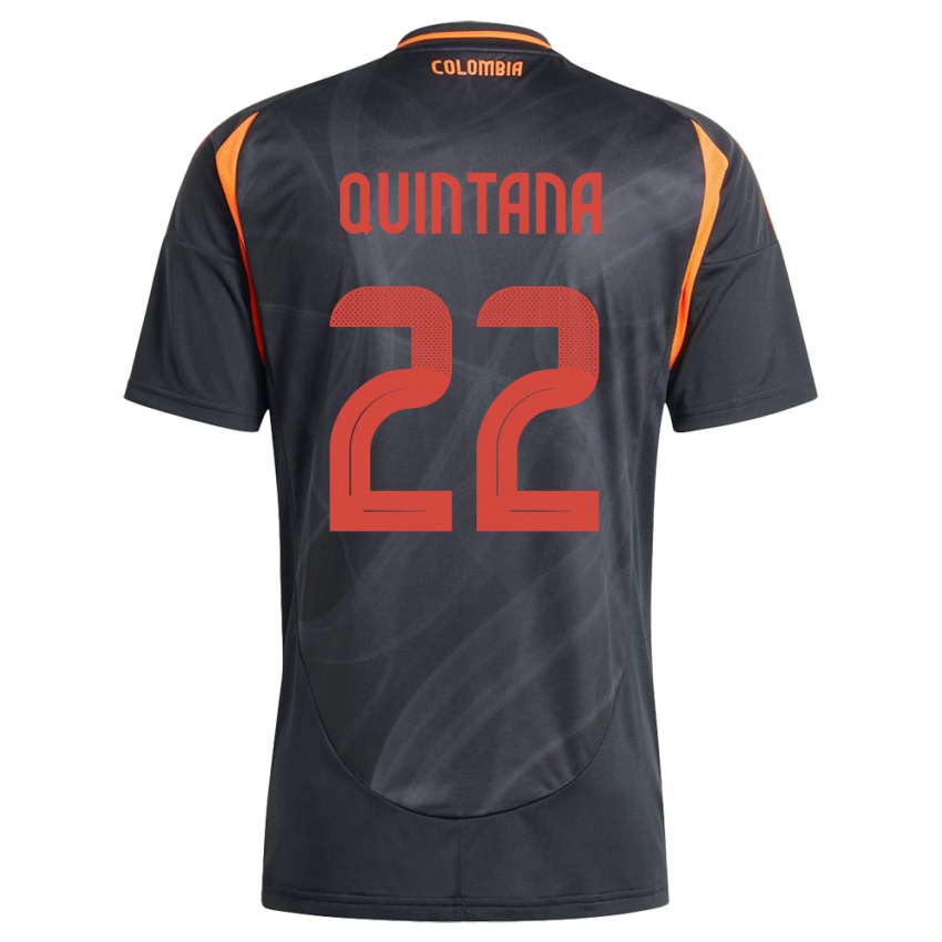 Kinderen Colombia Breiner Quintana #22 Zwart Uitshirt Uittenue 24-26 T-Shirt