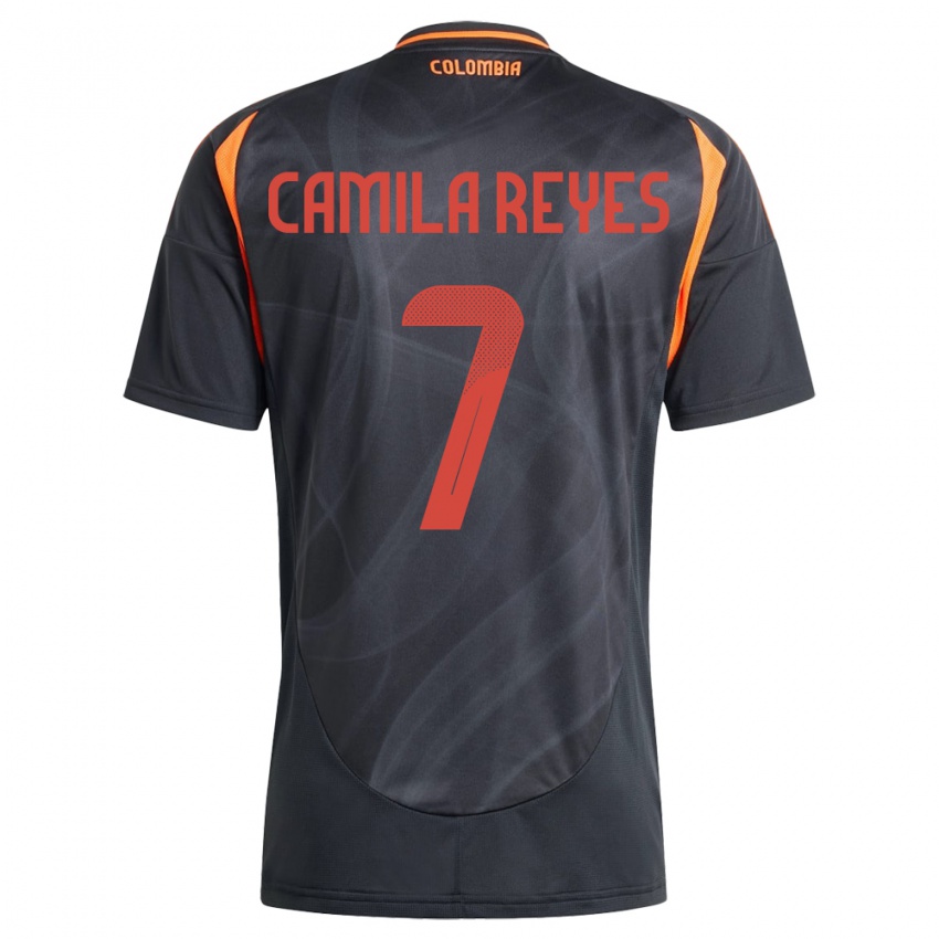 Kinderen Colombia María Camila Reyes #7 Zwart Uitshirt Uittenue 24-26 T-Shirt