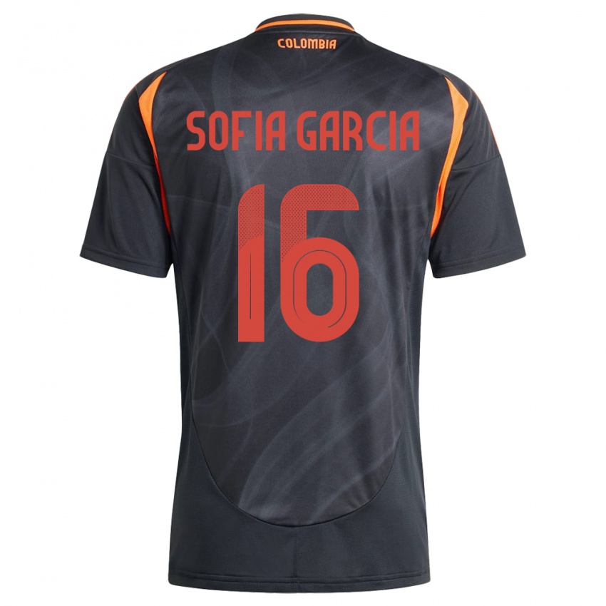 Kinderen Colombia Sofía García #16 Zwart Uitshirt Uittenue 24-26 T-Shirt