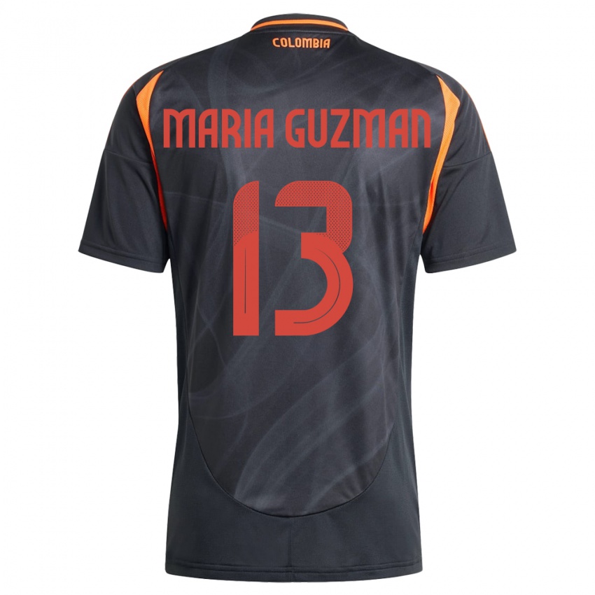 Kinderen Colombia Ana María Guzmán #13 Zwart Uitshirt Uittenue 24-26 T-Shirt