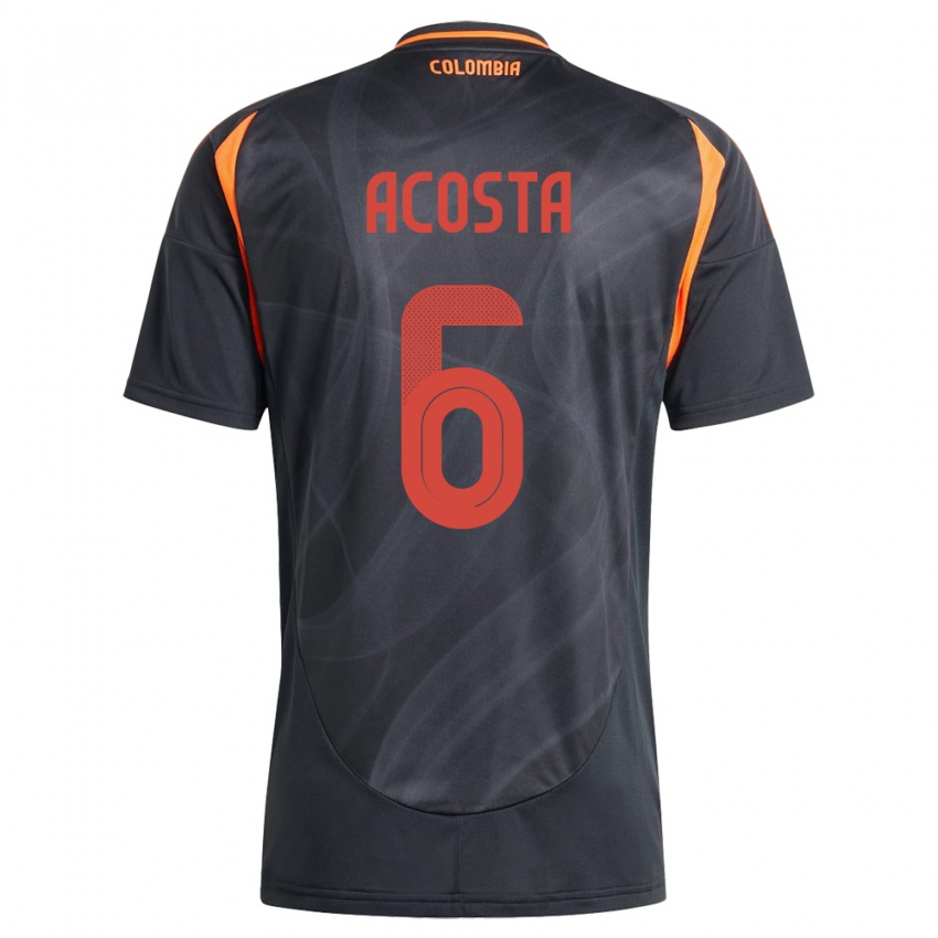 Kinderen Colombia Viviana Acosta #6 Zwart Uitshirt Uittenue 24-26 T-Shirt