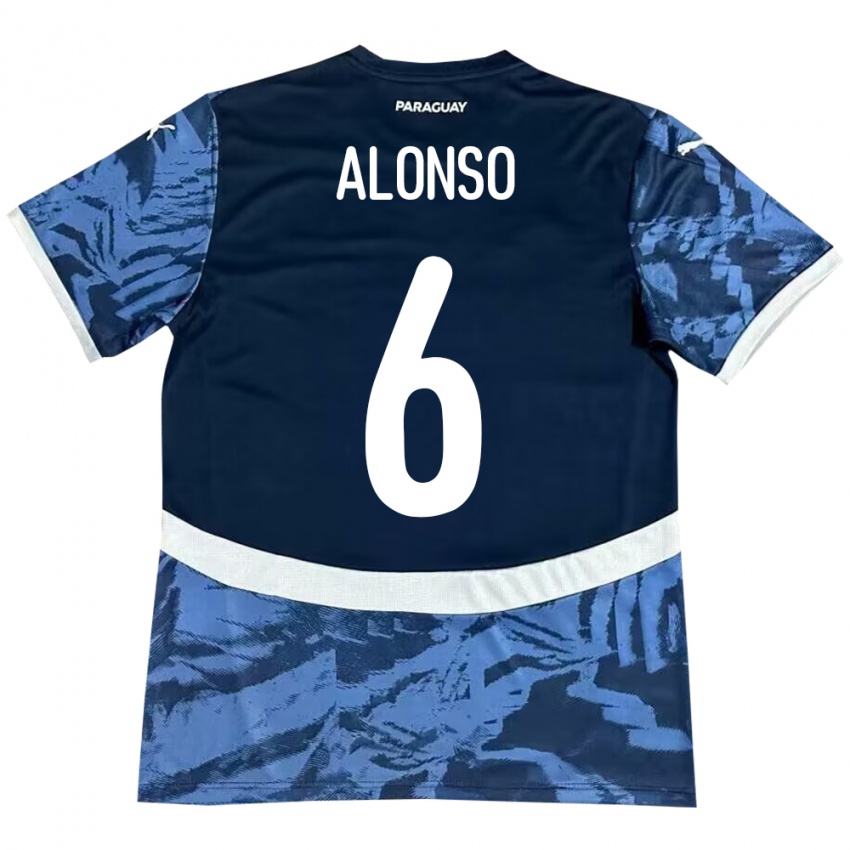 Kinderen Paraguay Júnior Alonso #6 Blauw Uitshirt Uittenue 24-26 T-Shirt