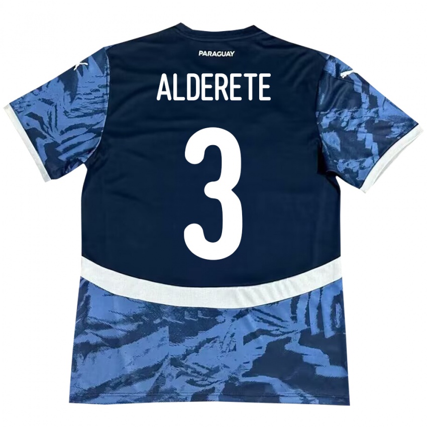 Kinderen Paraguay Omar Alderete #3 Blauw Uitshirt Uittenue 24-26 T-Shirt